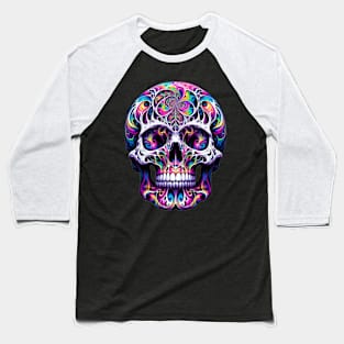 psychedelic skull Baseball T-Shirt